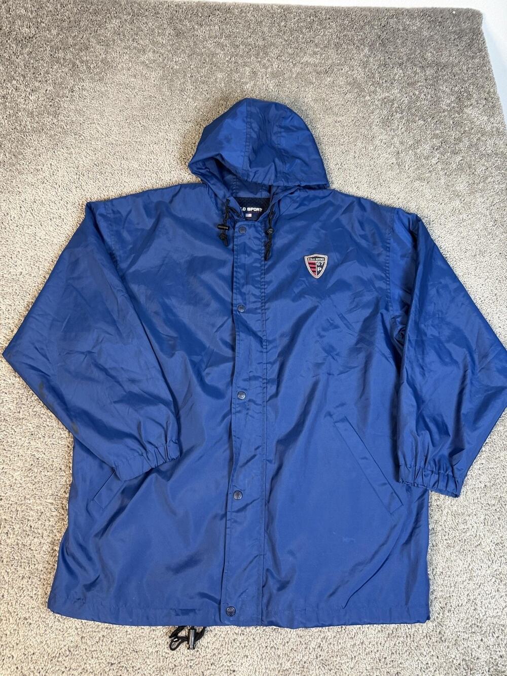 Vintage Polo Sport Ralph Lauren Jacket Mens M Blue P67 Windbreaker POLO RL 90s